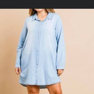 Light blue denim dress